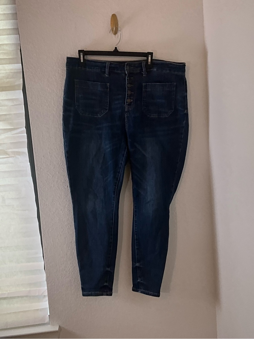 Judy Blue Dark Blue High-Rise Button-Fly Denim Jeans plus size 20W